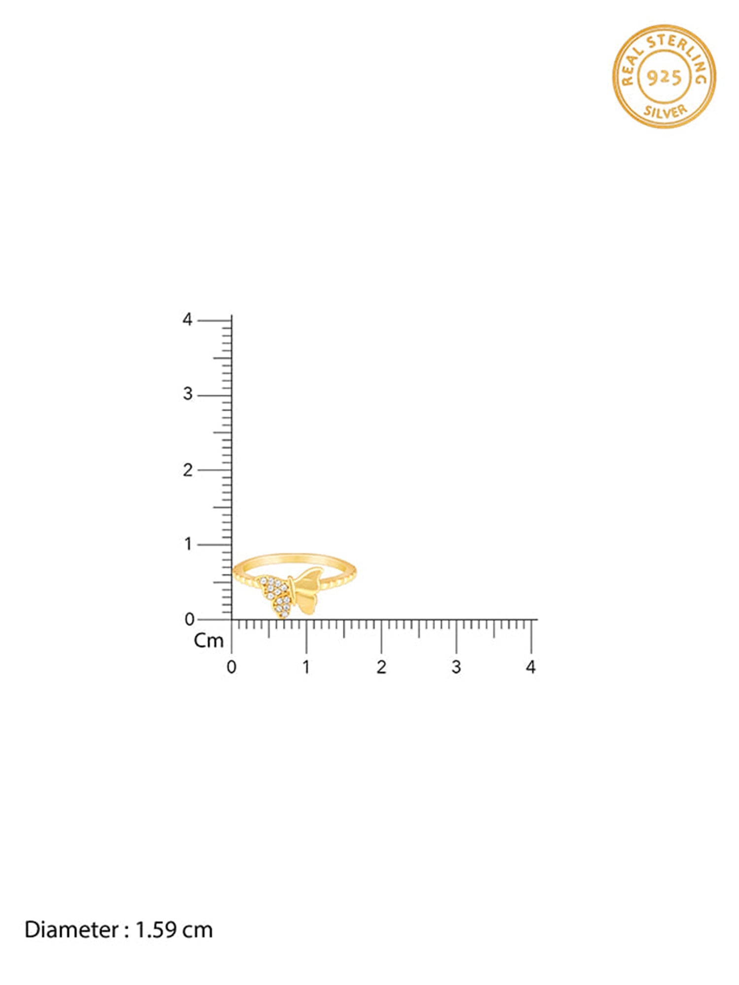 Golden Fluttery Wings Ring