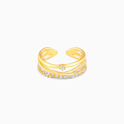 Golden Layered Interweave Ring