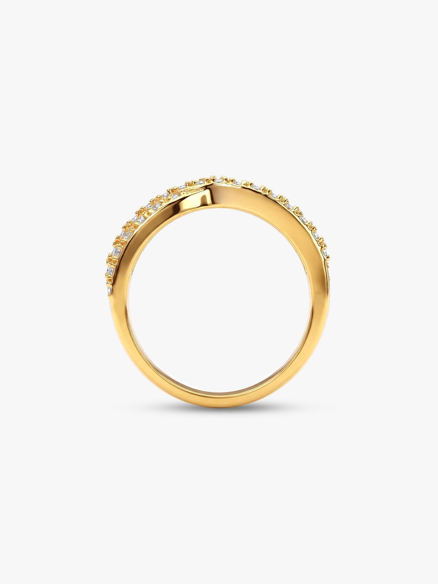 Golden Layered Interweave Ring