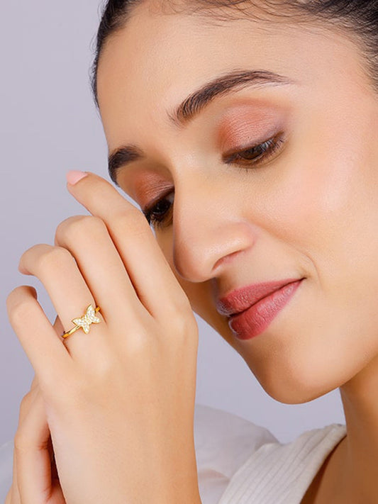 Golden Butterfly Moments Ring
