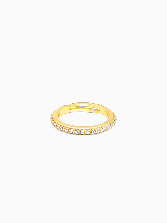 Golden Minimal Zirconia Ring