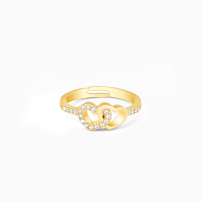 Golden Heartfelt Duo Ring - Image 1