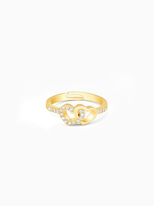Golden Heartfelt Duo Ring