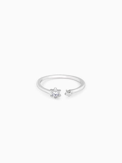 Silver Galactic Blaze Ring