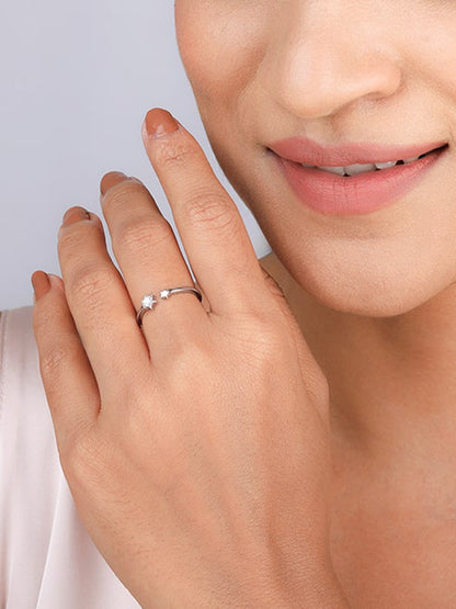 Silver Galactic Blaze Ring