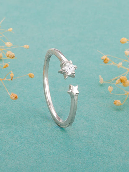 Silver Galactic Blaze Ring