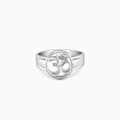 Silver Om Halo Ring For Him