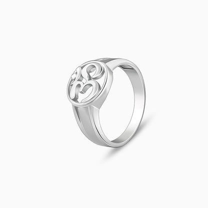 Silver Om Halo Ring For Him