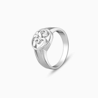 Silver Om Halo Ring For Him