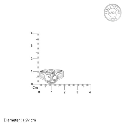 Silver Om Halo Ring For Him