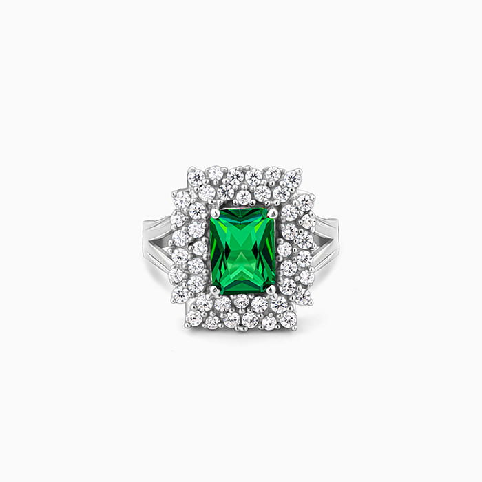Silver Emerald Elite Ring - Image 1