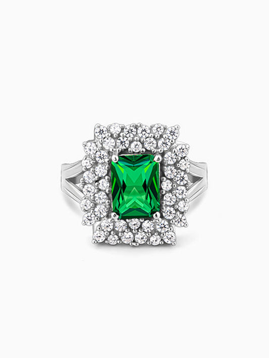 Silver Emerald Elite Ring
