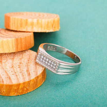 Silver Modern Simplicity Men's Ring