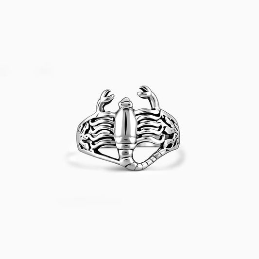 Oxidised Silver Scorpio Ring For Him