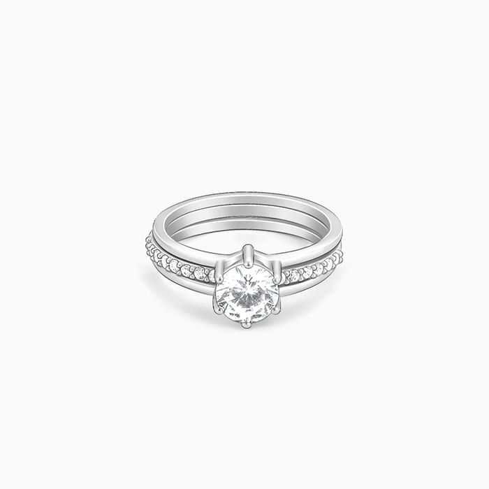 Silver Radiant 2-in-1 Detachable Rings - Image 1