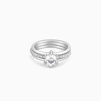 Silver Radiant 2-in-1 Detachable Rings