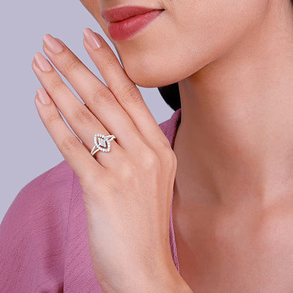 Silver Draped Dice Ring