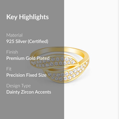 Golden Dual Wave Ring