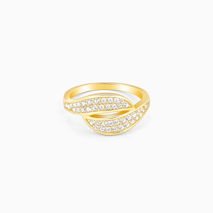 Golden Dual Wave Ring