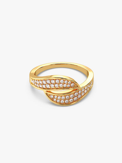Golden Dual Wave Ring