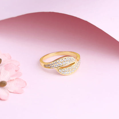 Golden Dual Wave Ring