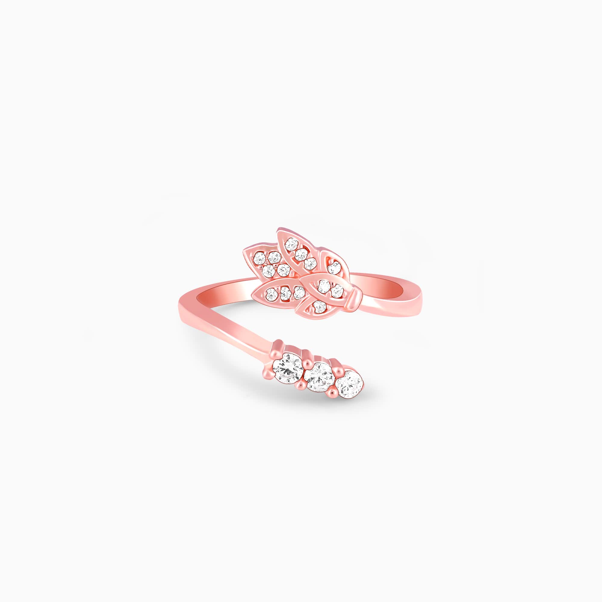 18kt Rose Gold Pink Mother-of-Pearl Butterfly Ring – CJ Charles Jewelers