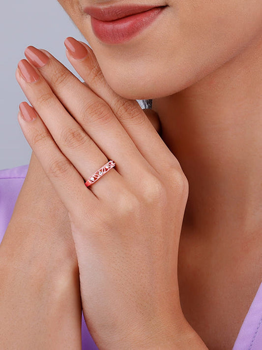 Rose Gold Winged Bling Ring