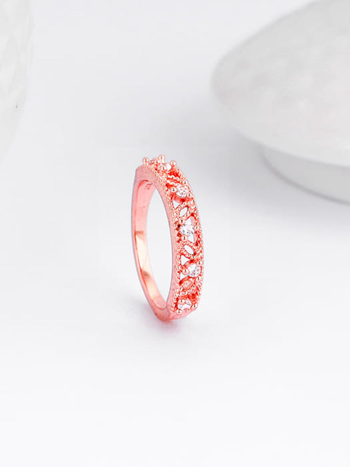 Rose Gold Winged Bling Ring