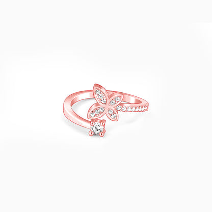 Rose Gold Floral Gleam Ring