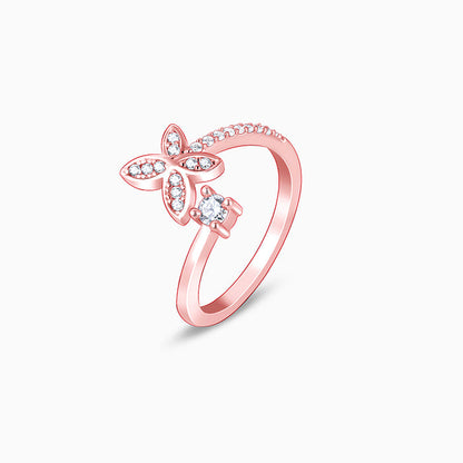 Rose Gold Floral Gleam Ring