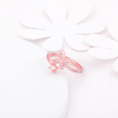 Rose Gold Floral Gleam Ring