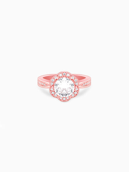 Rose Gold Floral Shine Ring