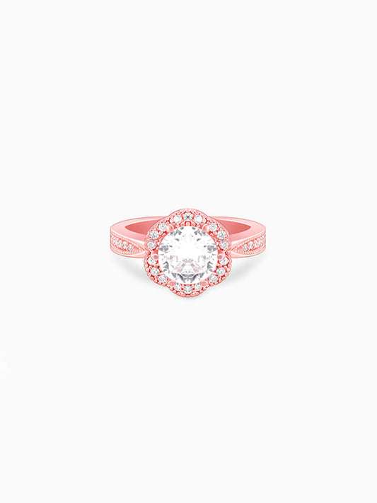 Rose Gold Floral Shine Ring