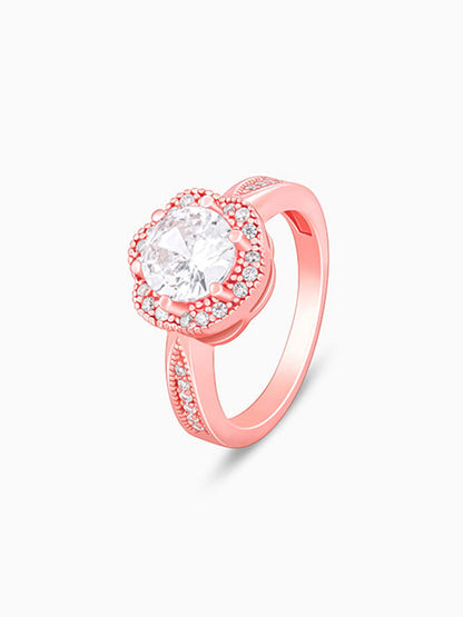 Rose Gold Floral Shine Ring