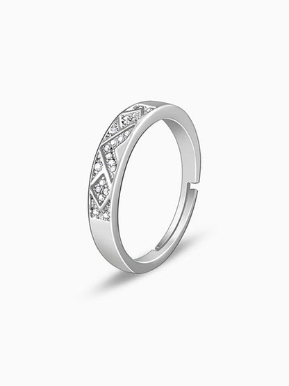 Silver Modern Minimalism Ring For Him
