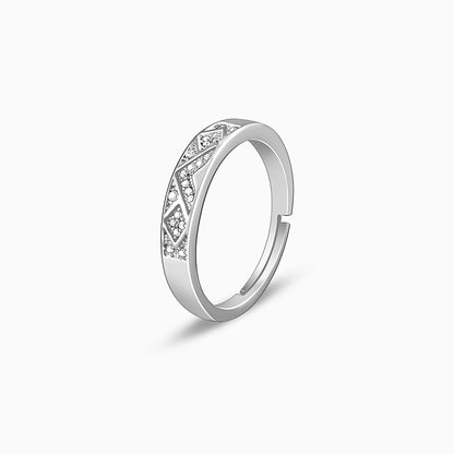 Silver Modern Minimalism Ring For Him