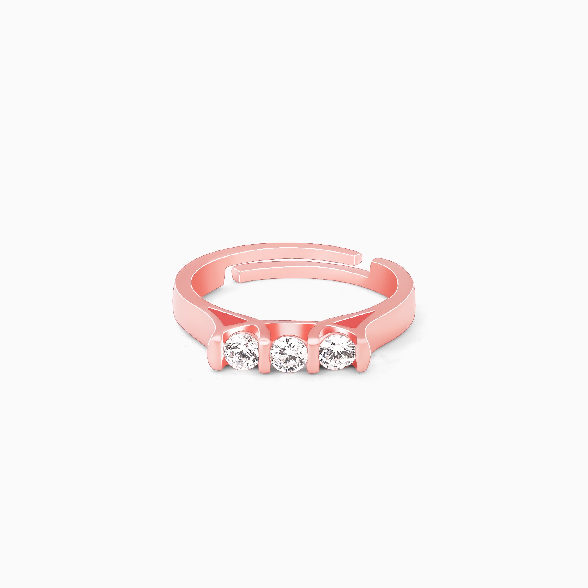 Rose Gold Triple Shine Ring - Image 1