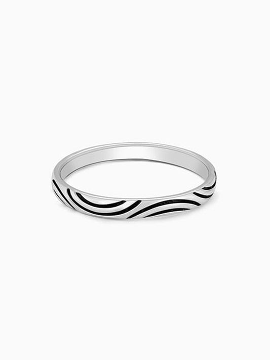 Oxidised Silver Ripple Ring