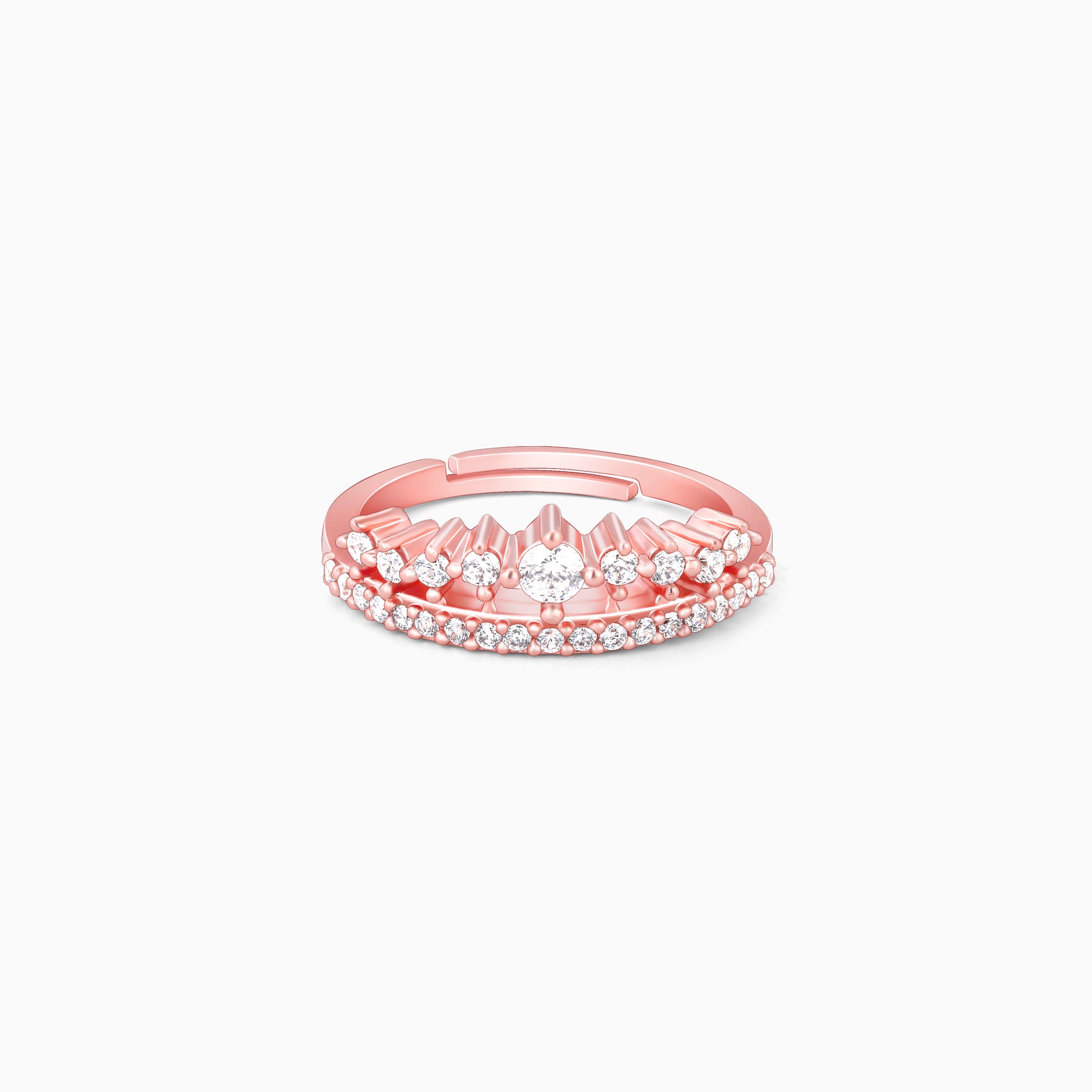 Rose Gold Queen's Crown Ring - Image 1