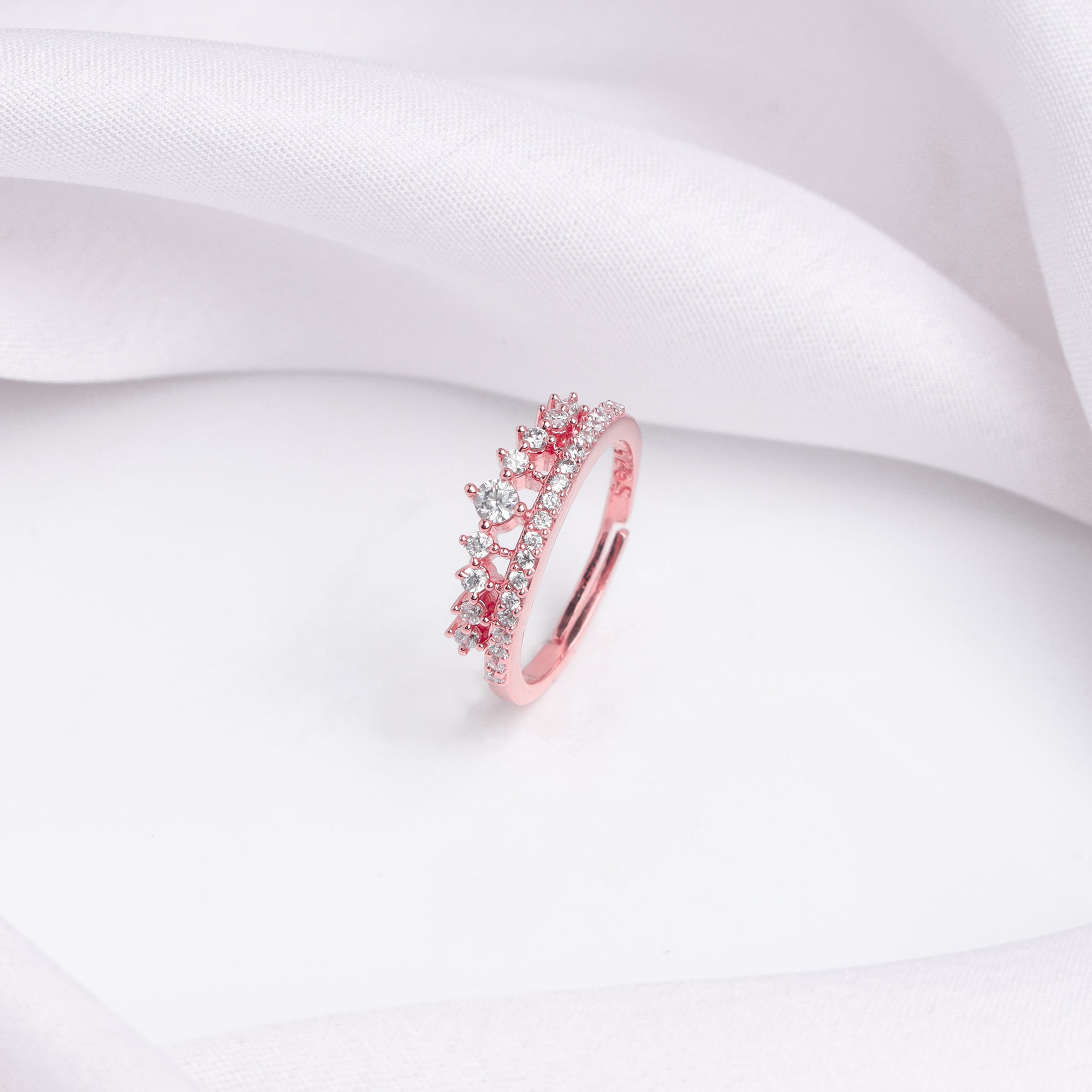 Platinum & Rose Gold Engagement Ring with Princess Cut Solitaire SJ PT