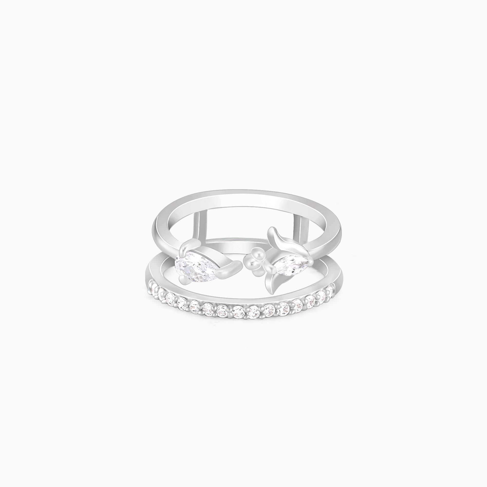Silver Gorgeous Floral Beauty Ring - Image 1