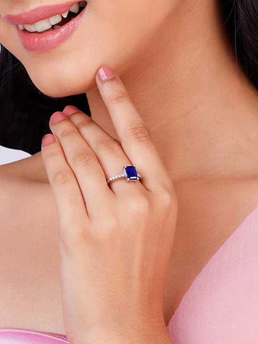 Silver Sapphire Brilliance Ring