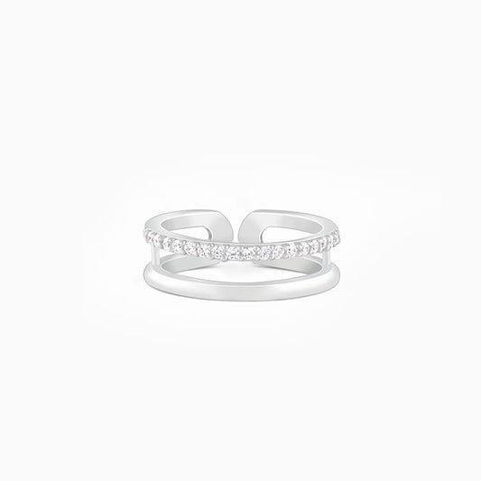 Silver Layered Brilliance Ring