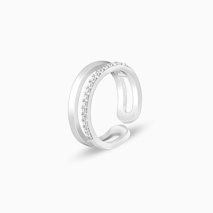 Silver Layered Brilliance Ring