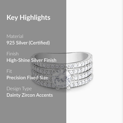 Silver Stacked Shine Ring