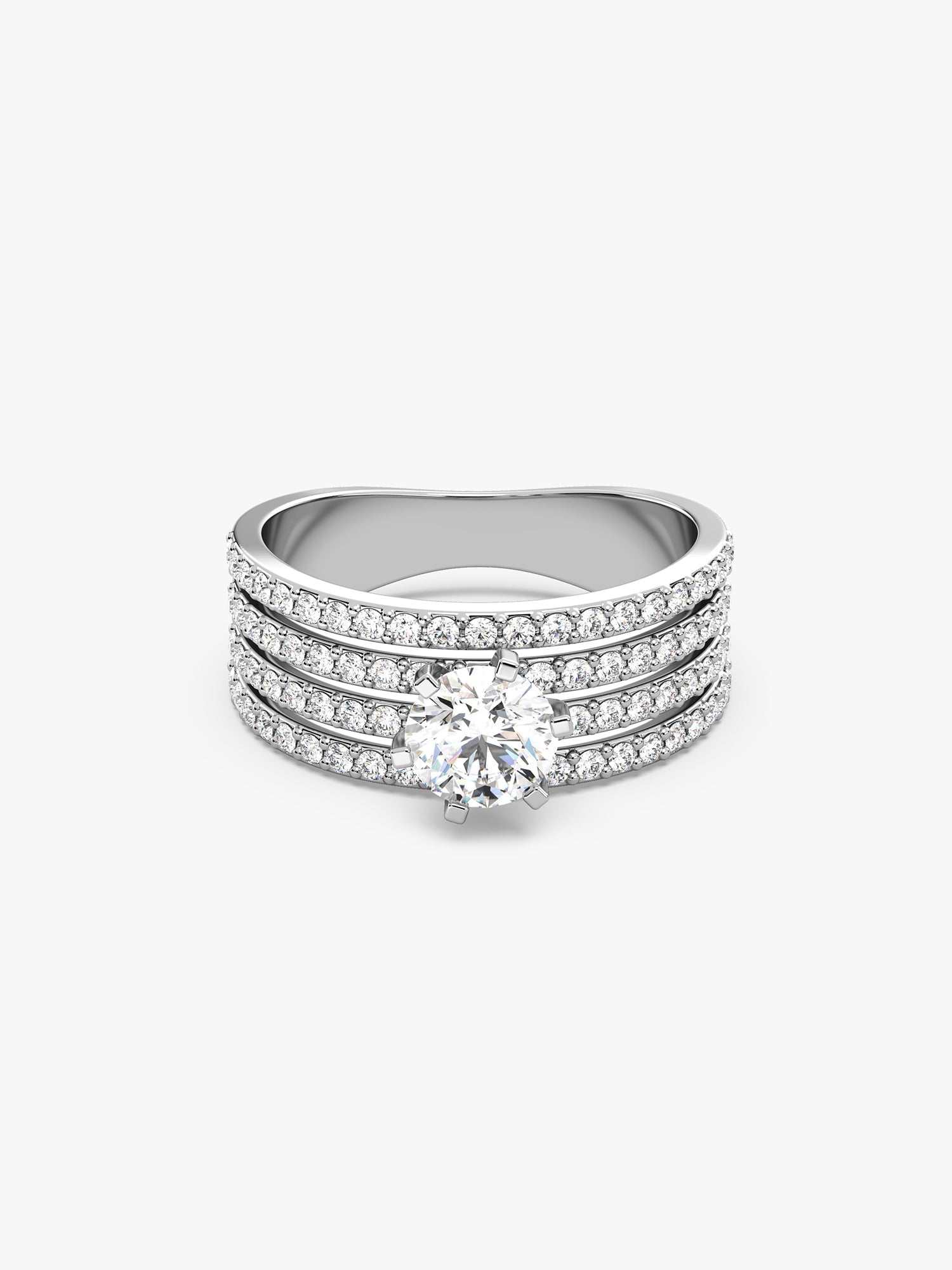 Silver Stacked Shine Ring