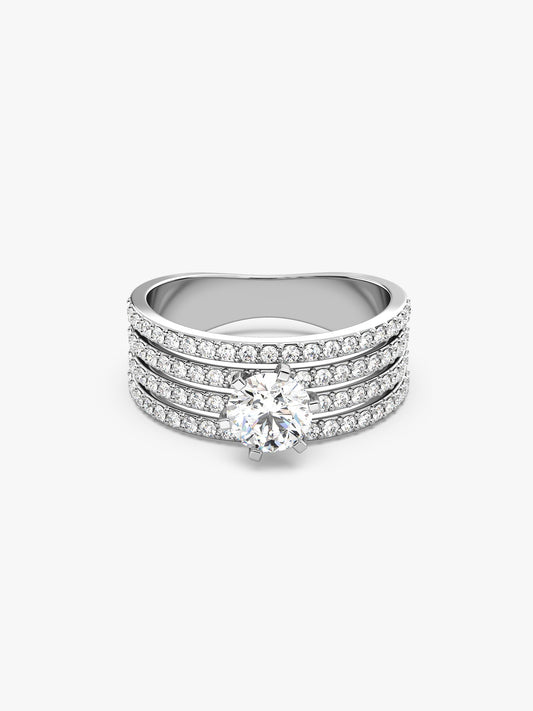 Silver Stacked Shine Ring