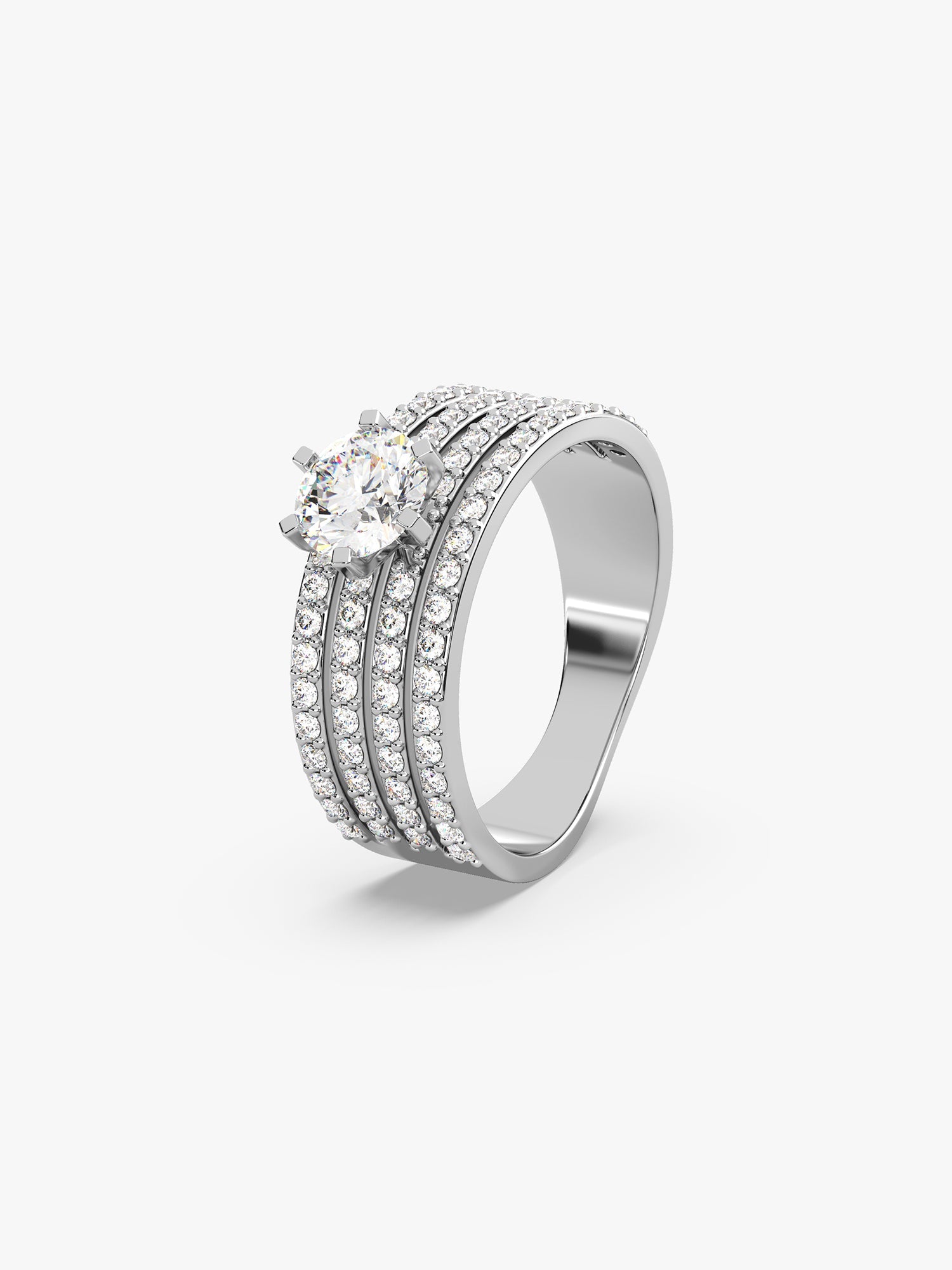 Silver Stacked Shine Ring