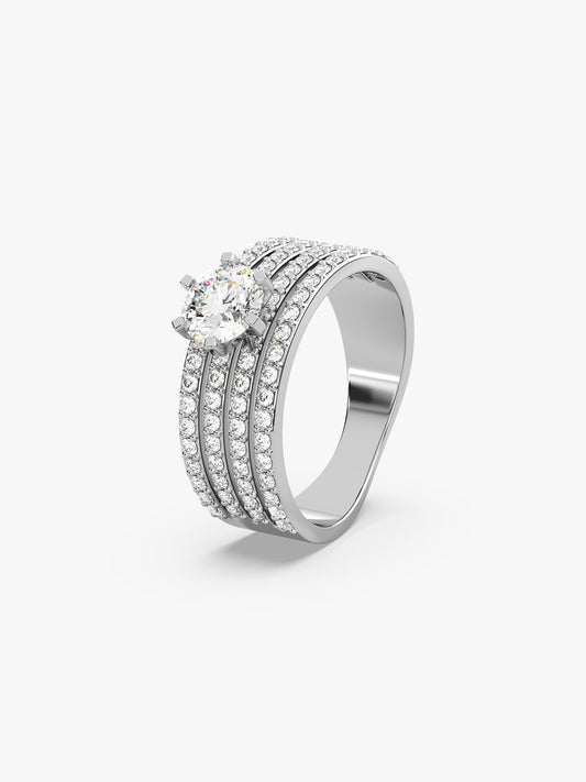 Silver Stacked Shine Ring