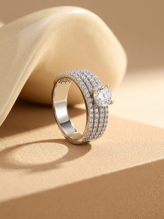 Silver Stacked Shine Ring